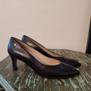 Etienne Aigner “Zurich” All-Leather Black Pumps Made in Spain — Size 8M